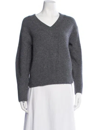Pre-owned Vince Wool V-neck Sweater In Gray