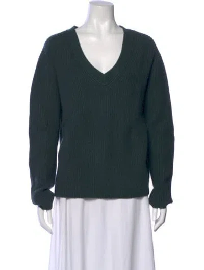 Pre-owned Vince Wool V-neck Sweater In Green