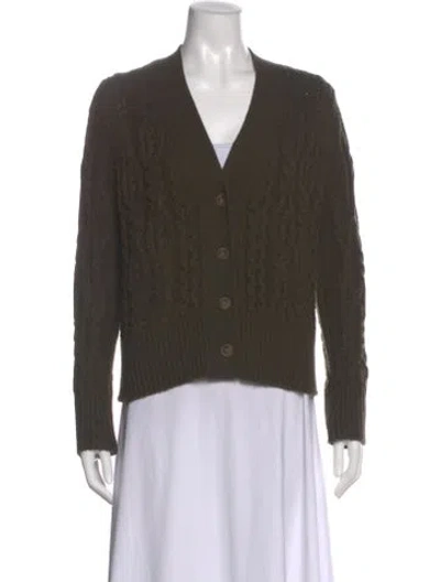 Pre-owned Vince Wool V-neck Sweater In Green