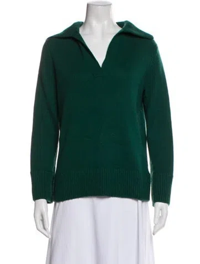 Pre-owned Vince Wool V-neck Sweater In Green
