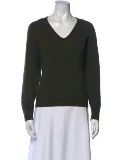 Pre-owned Vince Wool V-neck Sweater In Green