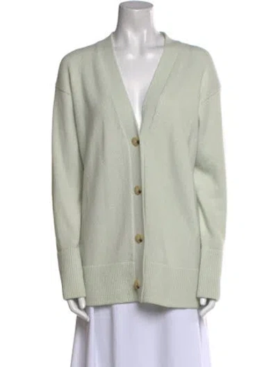 Pre-owned Vince Wool V-neck Sweater In Green