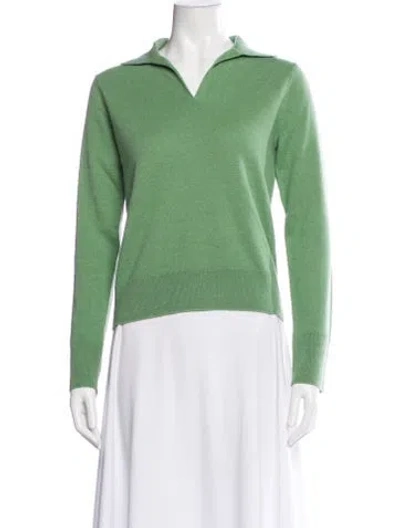 Pre-owned Vince Wool V-neck Sweater In Green
