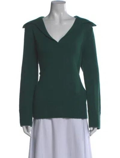 Pre-owned Vince Wool V-neck Sweater In Green