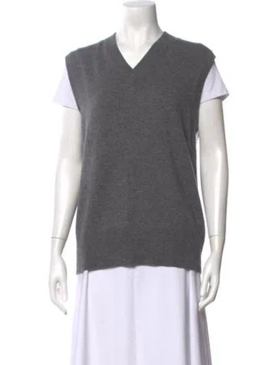Pre-owned Vince Wool V-neck Sweater In Grey