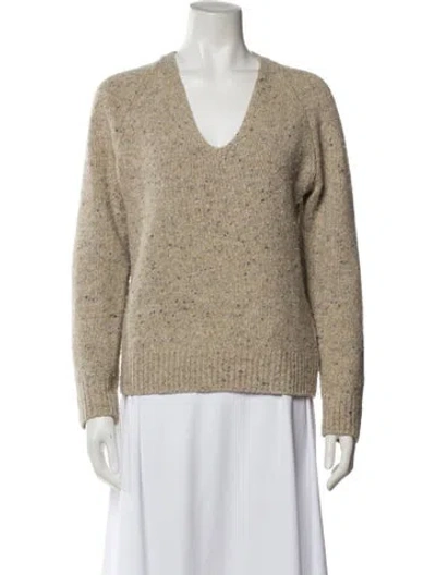 Pre-owned Vince Wool V-neck Sweater In Neutral