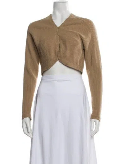 Pre-owned Vince Wool V-neck Sweater In Neutral