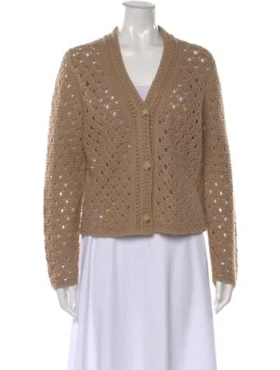 Pre-owned Vince Wool V-neck Sweater In Neutral