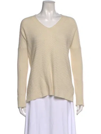 Pre-owned Vince Wool V-neck Sweater In Neutral