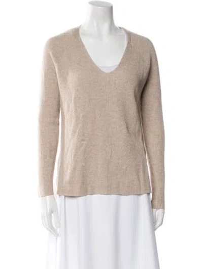 Pre-owned Vince Wool V-neck Sweater In Neutral