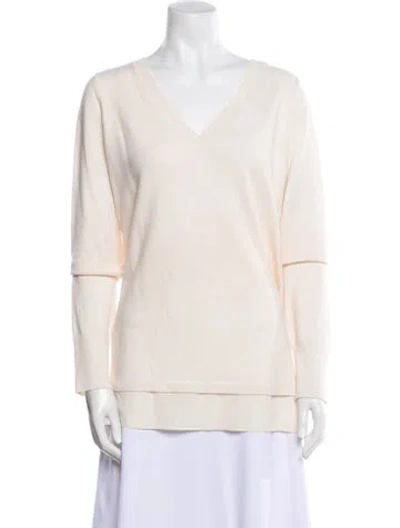 Pre-owned Vince Wool V-neck Sweater In Neutral