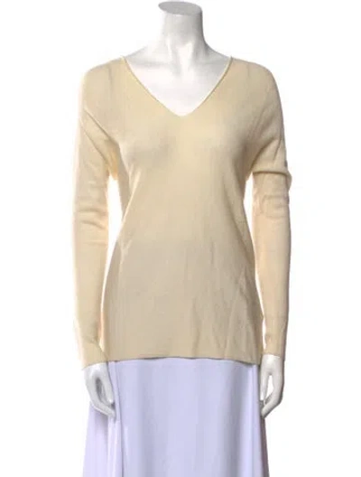 Pre-owned Vince Wool V-neck Sweater In Neutral
