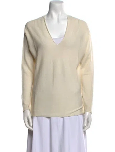 Pre-owned Vince Wool V-neck Sweater In Neutral