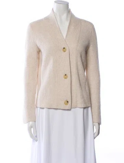 Pre-owned Vince Wool V-neck Sweater In Neutral
