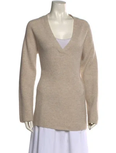Pre-owned Vince Wool V-neck Sweater In Neutral