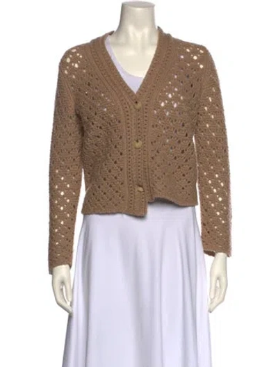 Pre-owned Vince Wool V-neck Sweater In Neutral