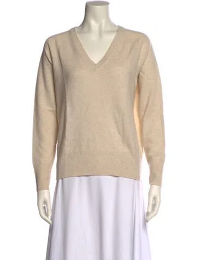 Pre-owned Vince Wool V-neck Sweater In Neutral