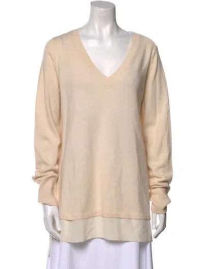 Pre-owned Vince Wool V-neck Sweater In Neutral