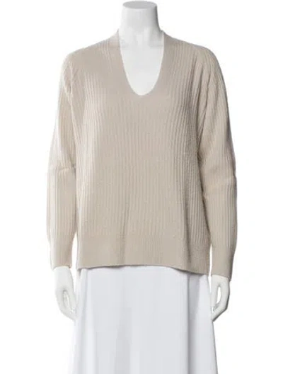 Pre-owned Vince Wool V-neck Sweater In Neutral