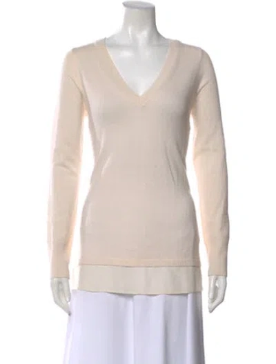 Pre-owned Vince Wool V-neck Sweater In Neutral