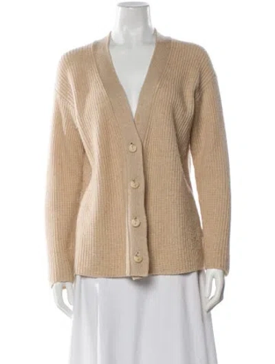 Pre-owned Vince Wool V-neck Sweater In Neutral