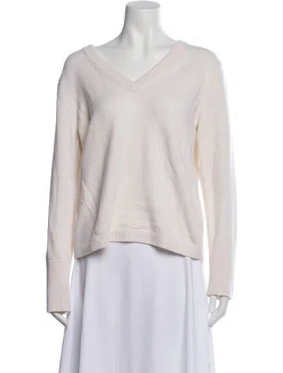Pre-owned Vince Wool V-neck Sweater In Neutral