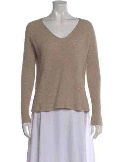 Pre-owned Vince Wool V-neck Sweater In Neutral