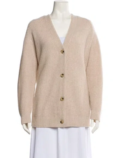 Pre-owned Vince Wool V-neck Sweater In Neutral
