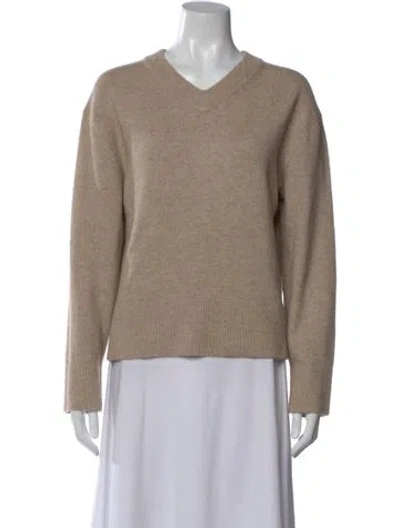Pre-owned Vince Wool V-neck Sweater In Neutral