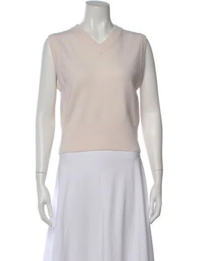 Pre-owned Vince Wool V-neck Sweater In Neutral