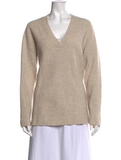 Pre-owned Vince Wool V-neck Sweater In Neutral