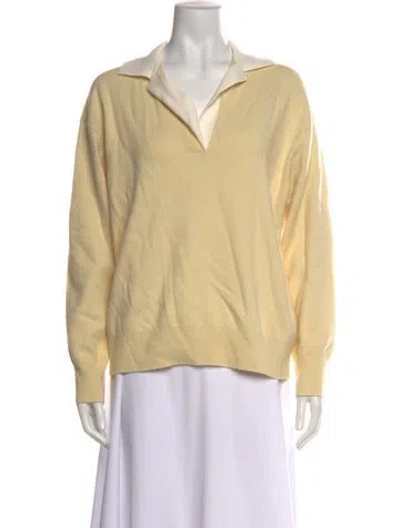 Pre-owned Vince Wool V-neck Sweater In Neutral