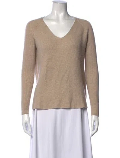 Pre-owned Vince Wool V-neck Sweater In Neutral