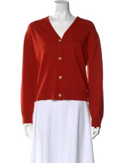 Pre-owned Vince Wool V-neck Sweater In Orange