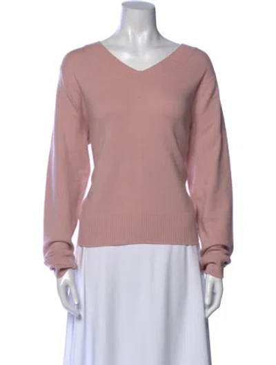 Pre-owned Vince Wool V-neck Sweater In Pink