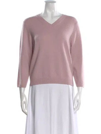 Pre-owned Vince Wool V-neck Sweater In Pink