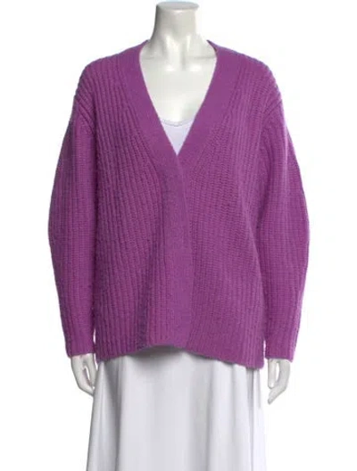 Pre-owned Vince Wool V-neck Sweater In Purple