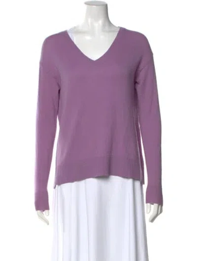 Pre-owned Vince Wool V-neck Sweater In Purple