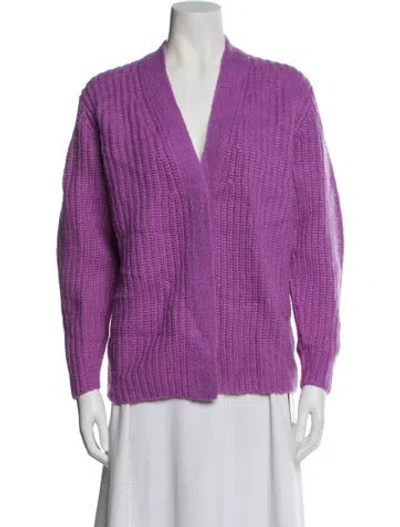 Pre-owned Vince Wool V-neck Sweater In Purple