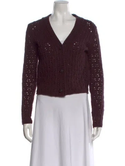 Pre-owned Vince Wool V-neck Sweater In Purple