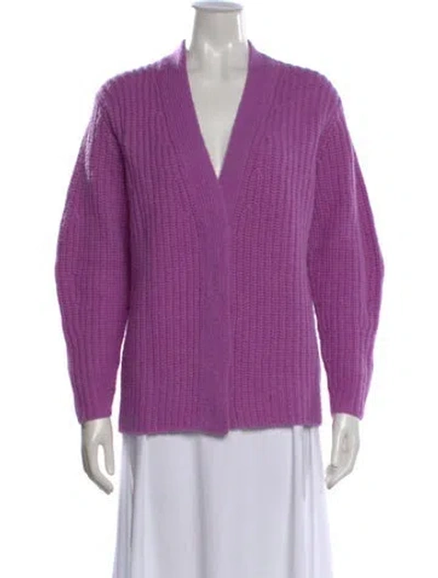 Pre-owned Vince Wool V-neck Sweater In Purple