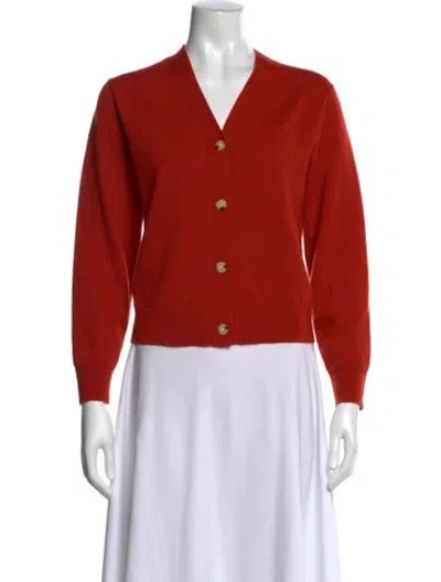 Pre-owned Vince Wool V-neck Sweater In Red