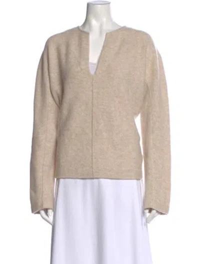 Pre-owned Vince Wool V-neck Sweater W/ Tags In Neutral