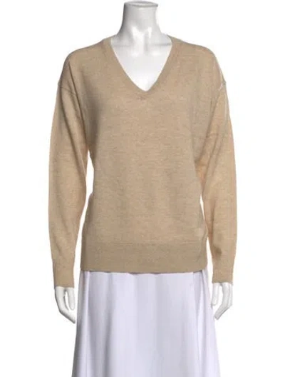 Pre-owned Vince Wool V-neck Sweater W/ Tags In Neutrals