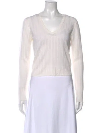 Pre-owned Vince Wool V-neck Sweater W/ Tags In White