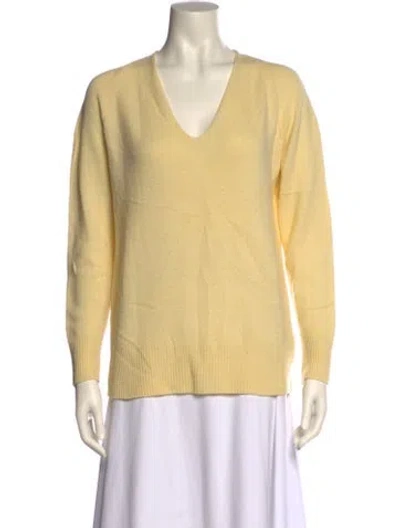 Pre-owned Vince Wool V-neck Sweater In Yellow