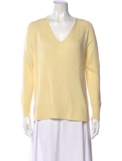 Pre-owned Vince Wool V-neck Sweater In Yellow