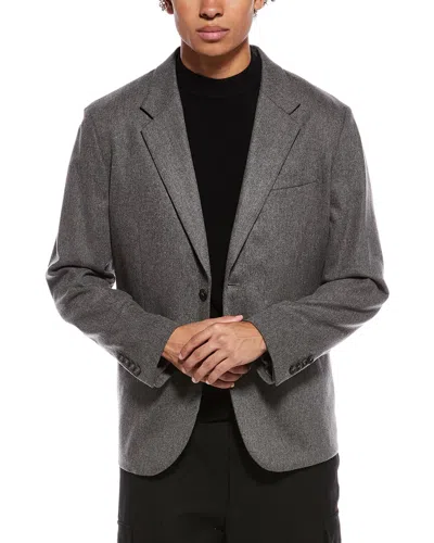 Vince Wool-blend Flannel Blazer In Animal Print