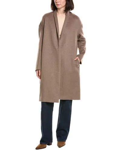 Vince Wool-blend Long Coat In Brown
