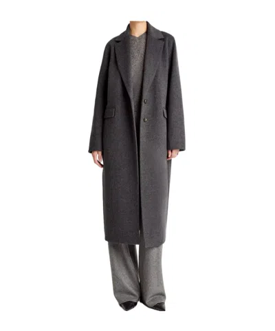 Vince Wool-blend Single-breasted Coat In Gray
